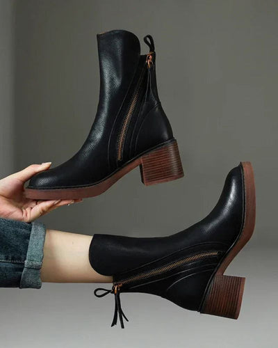 Marie™ | Bottines en cuir à talon confortable