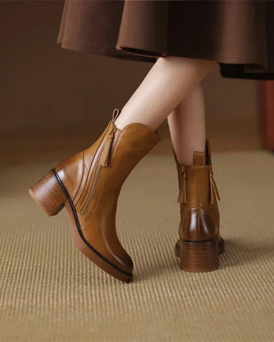 Marie™ | Bottines en cuir à talon confortable