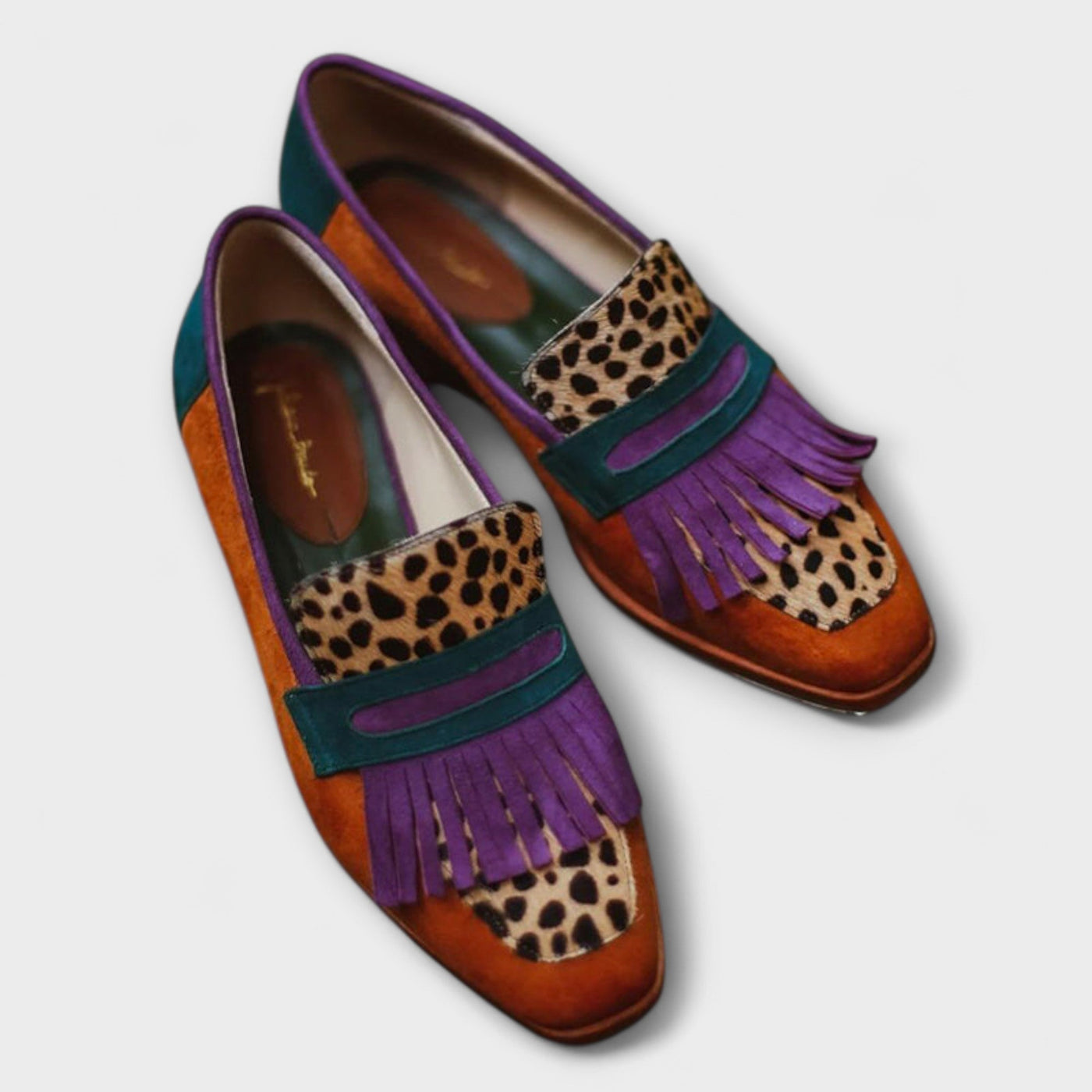 Rosalie™ | Mocassins Marron à Imprimé Léopard
