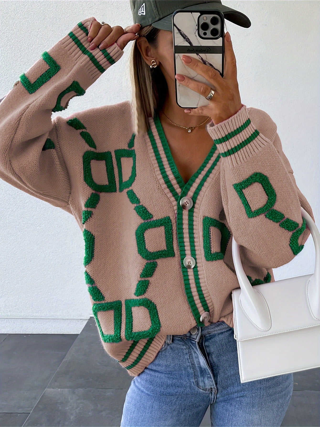 Rosalie™ | Cardigan géométrique multicolore