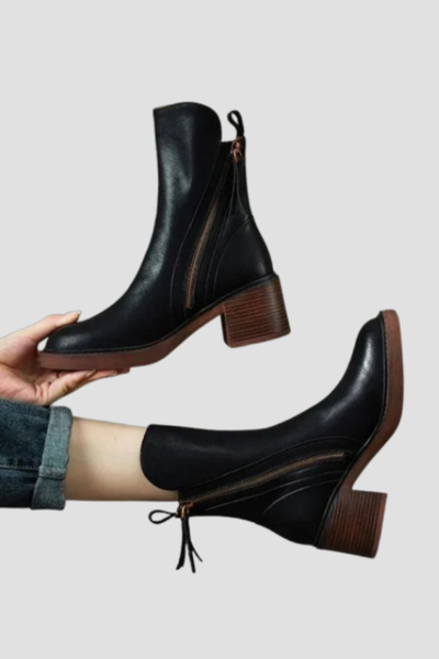Marie™ | Bottines en cuir à talon confortable
