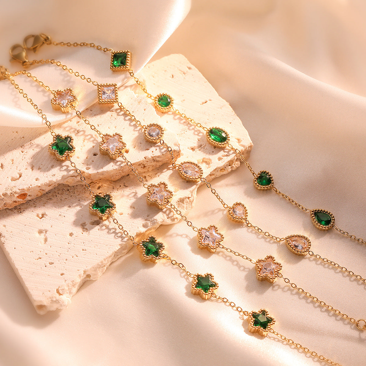 Rosalie™ | Bracelet élégant émeraude