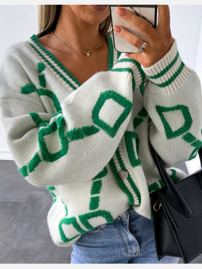 Rosalie™ | Cardigan géométrique multicolore