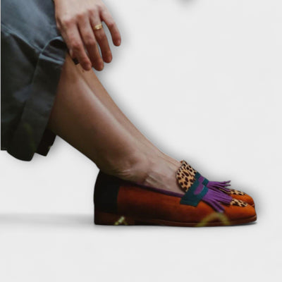 Rosalie™ | Mocassins Marron à Imprimé Léopard