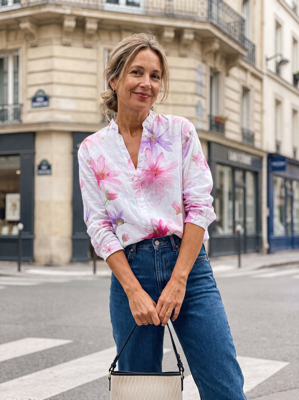 "Julie porte notre Alice | Blouse d'Été Imprimée"