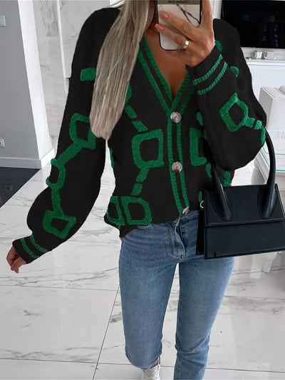 Rosalie™ | Cardigan géométrique multicolore