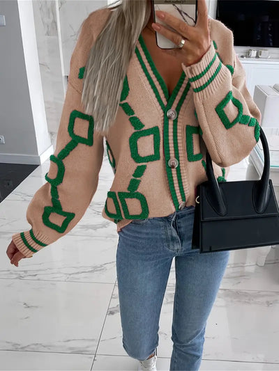 Rosalie™ | Cardigan géométrique multicolore