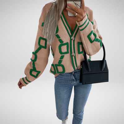Rosalie™ | Cardigan géométrique multicolore